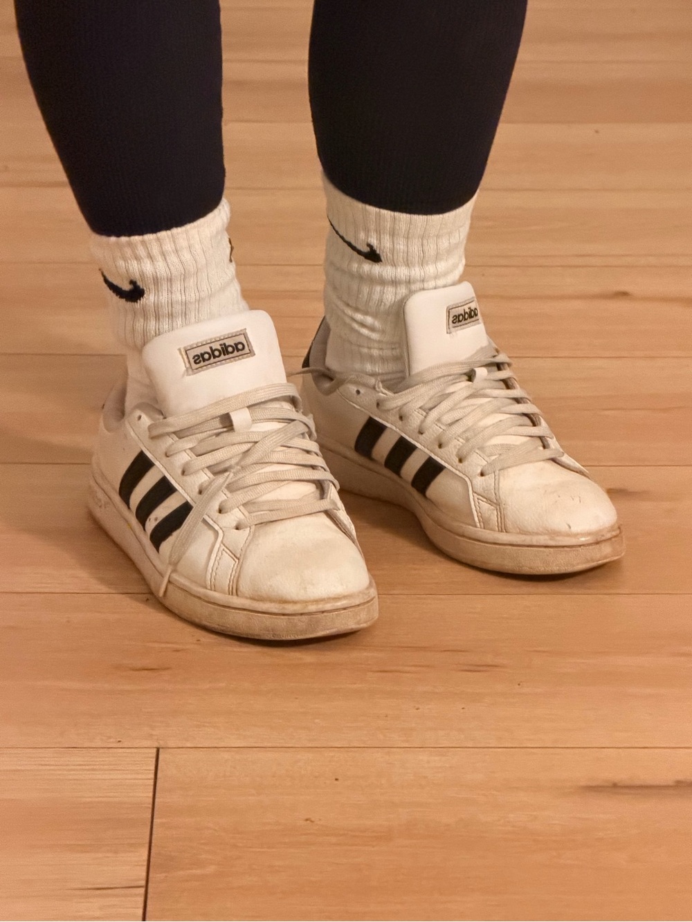 Well Worn Adidas Women’s White Athletic Shoes